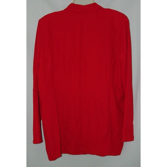 Vintage Red Plus Sz 2X Church Office Lightweight Unlined Suit Jacket SIXTY CANAL - Picture 3 of 3